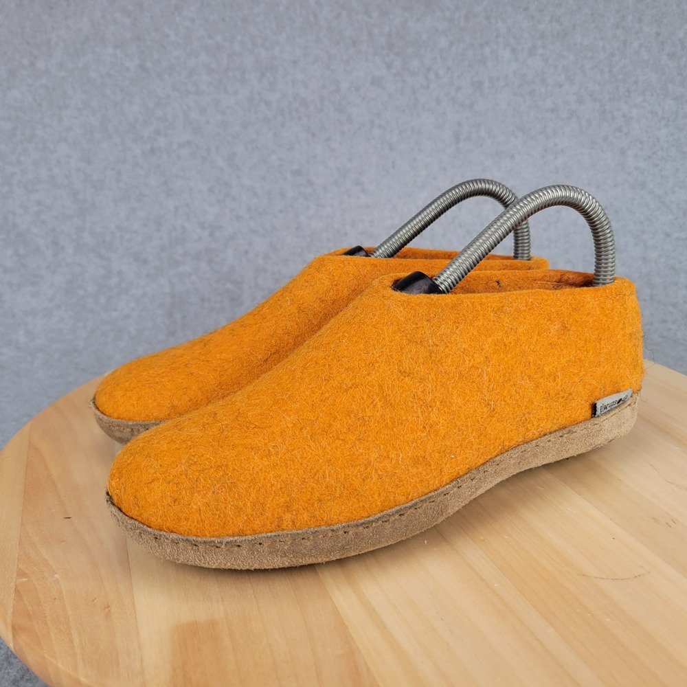 Glerups The Shoe Slipper Women 36 Orange Felted Wool Suede Sole Slip On Danish